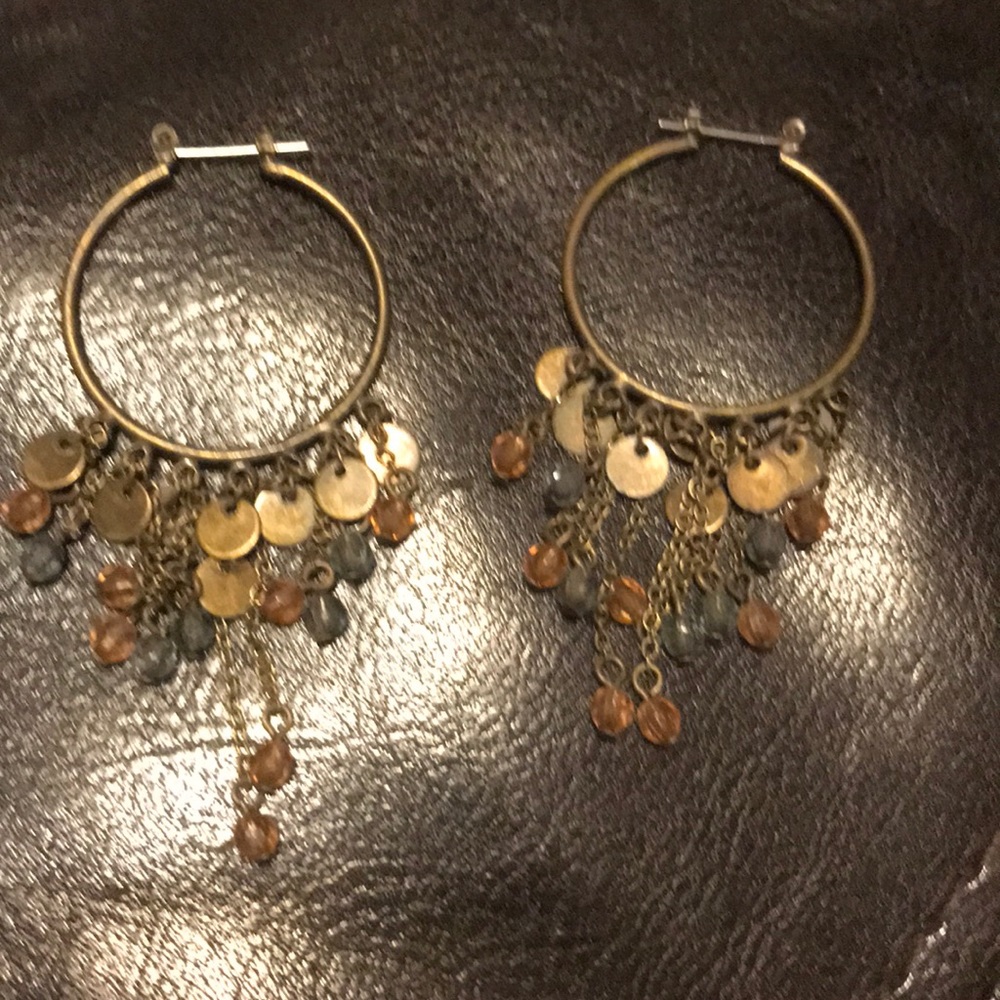 2 copper dangle earrings